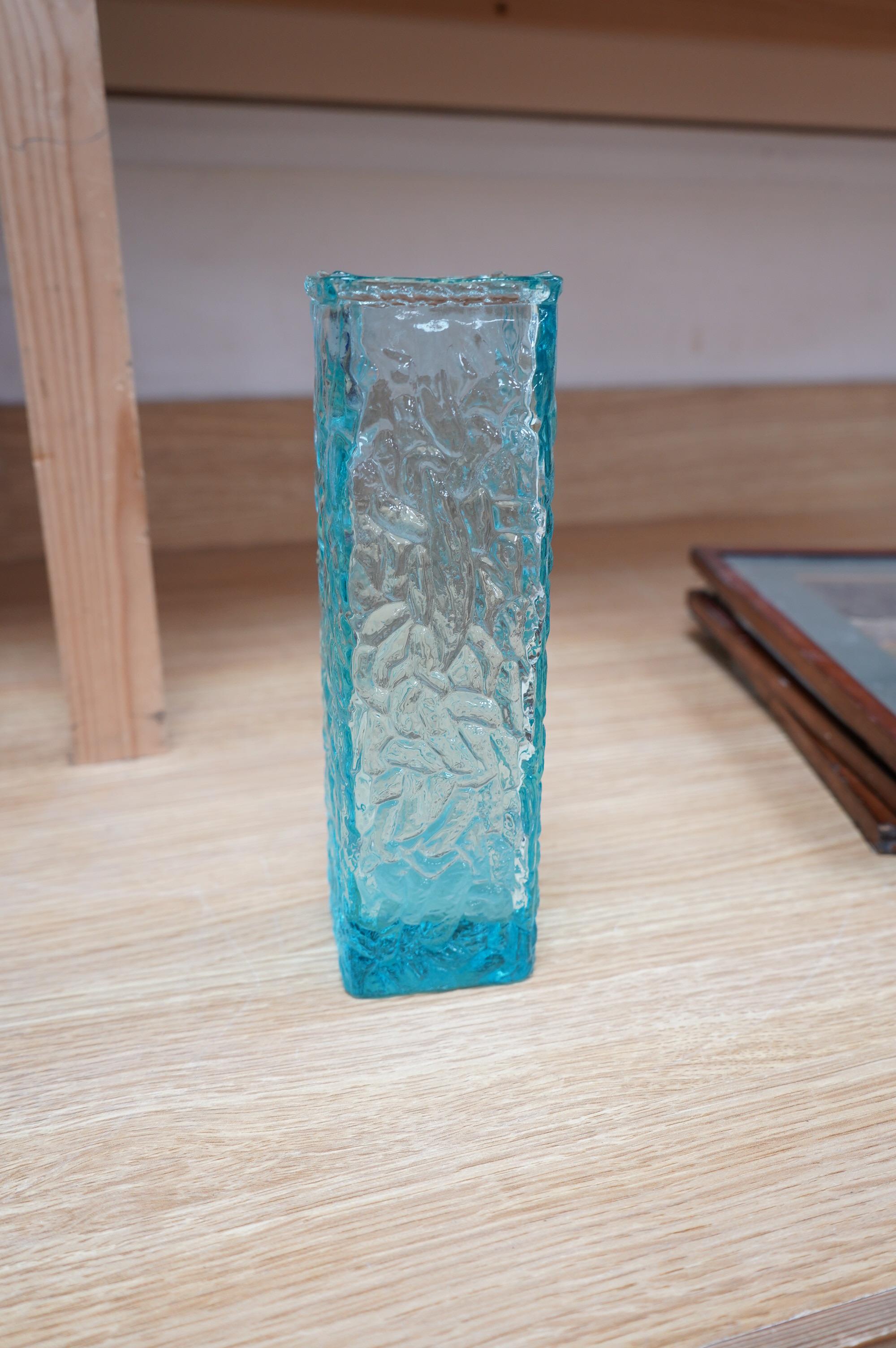 A Tcheco glass dish, a Whitefriars style vase and other glass including Kosta Boda, largest 45cm. Condition - good